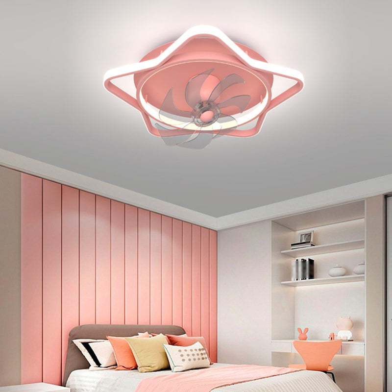 2 - Light LED Ceiling Fan Mount Blue / Pink Kids Style Ceiling Fan