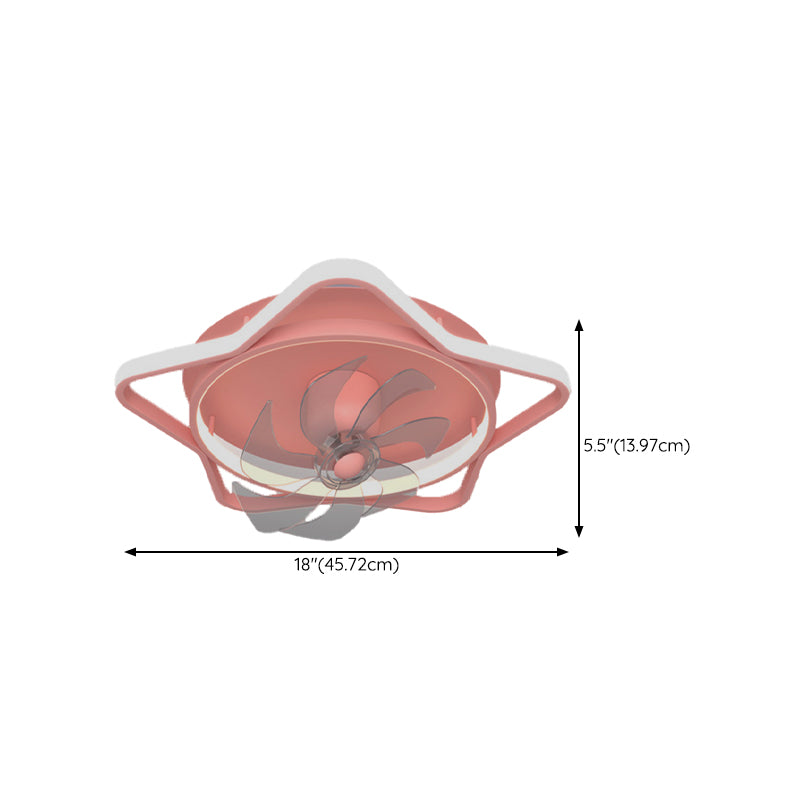 2 - Light LED Ceiling Fan Mount Blue / Pink Kids Style Ceiling Fan