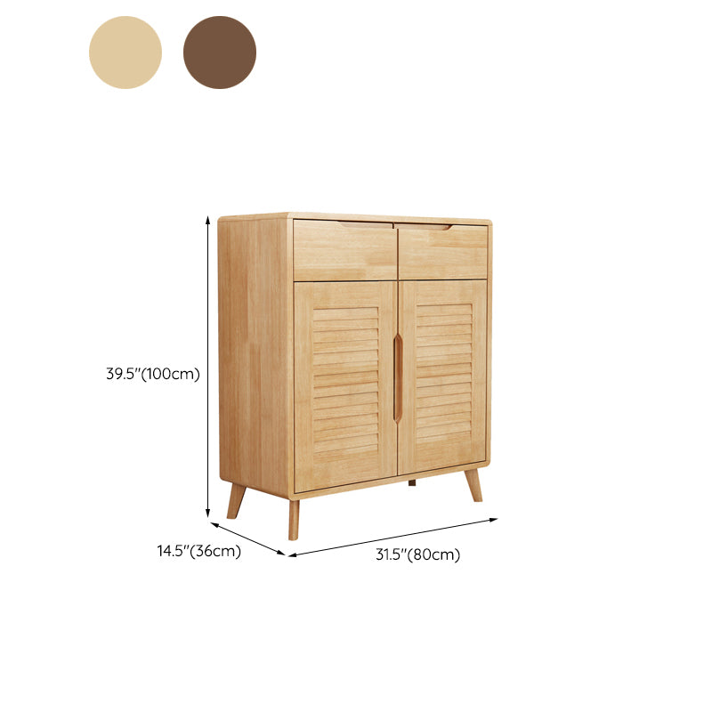 Brown/Natural Door Cabinet 39.37"H Modern Accent Cabinet with Drawers