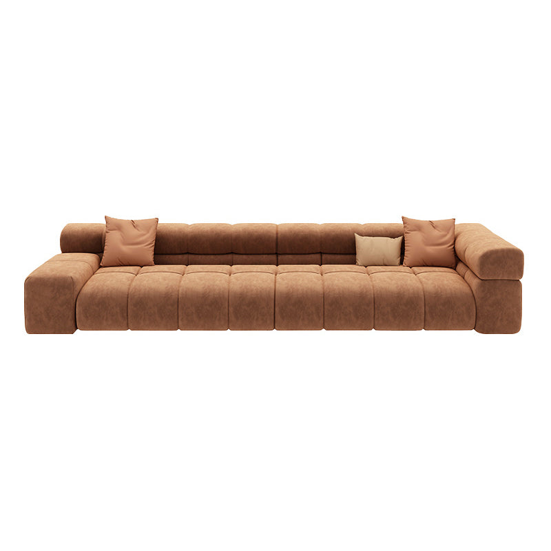 Scandinavian Sectional Sofa with Tigh Back and Square Arm for Living Room