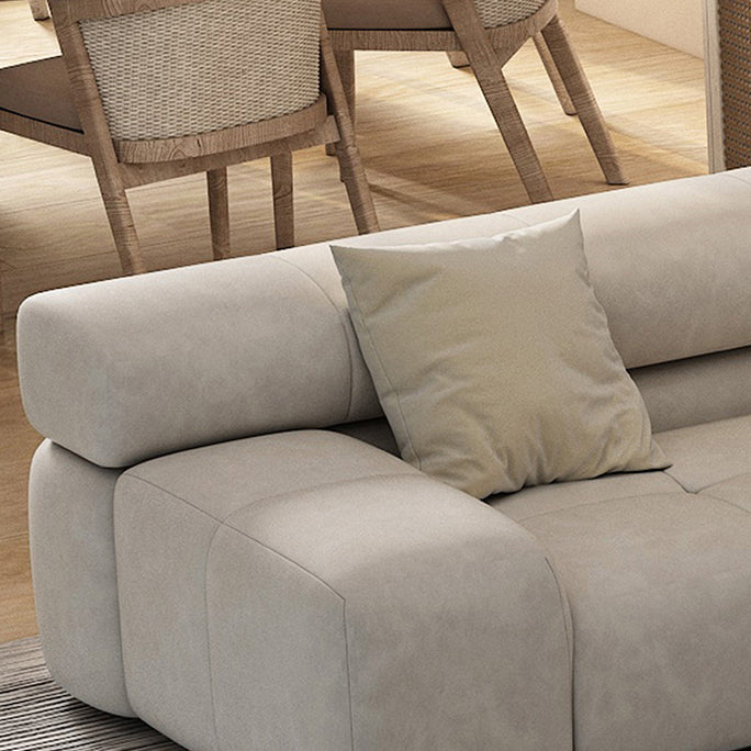 Scandinavian Sectional Sofa with Tigh Back and Square Arm for Living Room