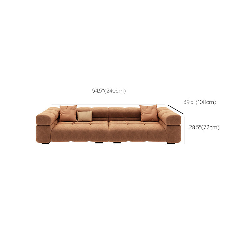 Scandinavian Sectional Sofa with Tigh Back and Square Arm for Living Room