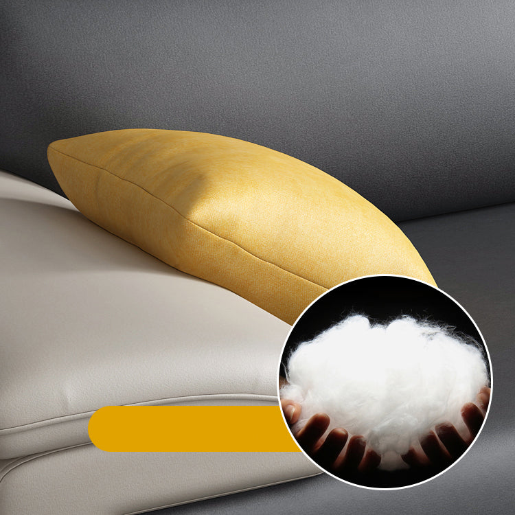 Contemporary Grey Sectional Sofa with Pillow Top Arm in Faux Leather