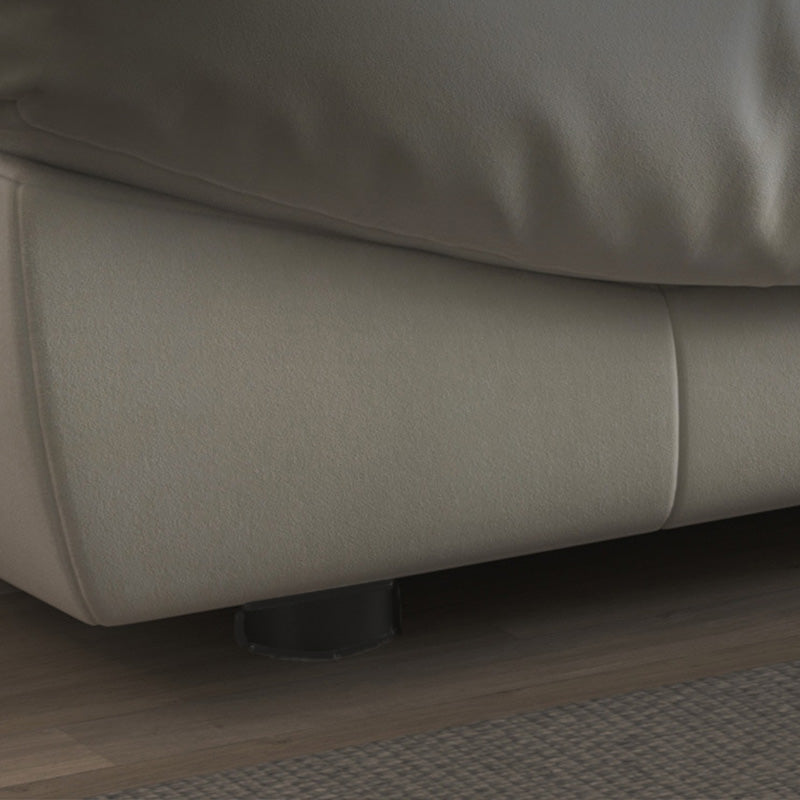 Tufted Split-Back Seating Armless Standard Sofa Leather for Apartment