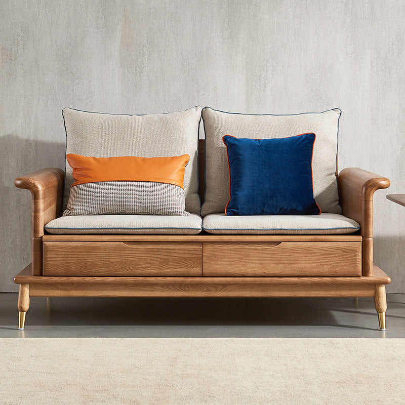 Country/Farmhouse sofa Fabric Living Room Rolled Arm Seating