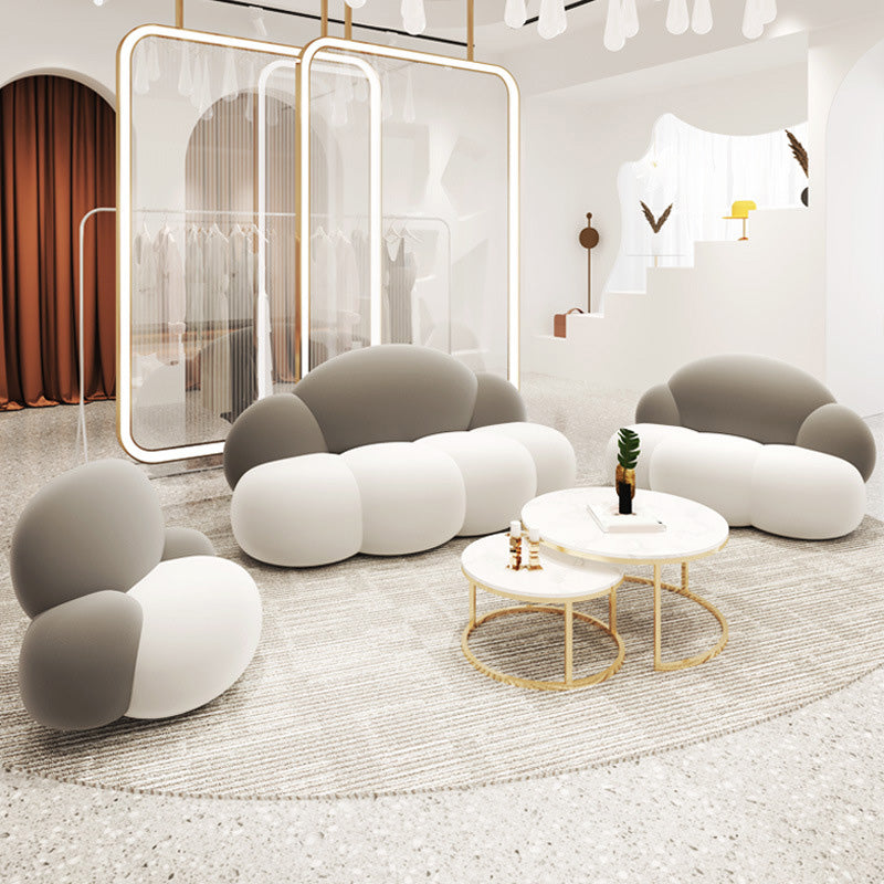 Armless Cushions Seating Standard Sofa in white for Bonus Room