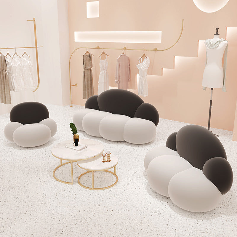 Armless Cushions Seating Standard Sofa in white for Bonus Room