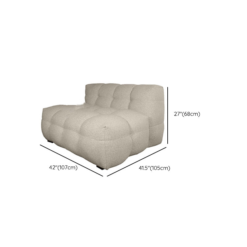 Biscuit Back Sofa Tuxedo Arm Seating in Beige for Living Room