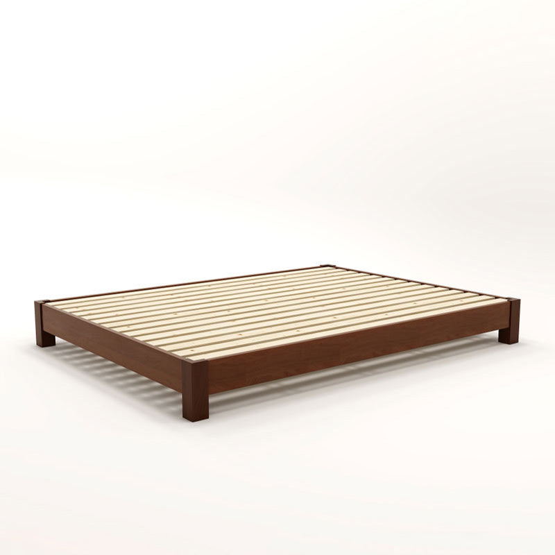 Solid Wood Standard Bed Contemporary Rubberwood Platform Bed with Legs