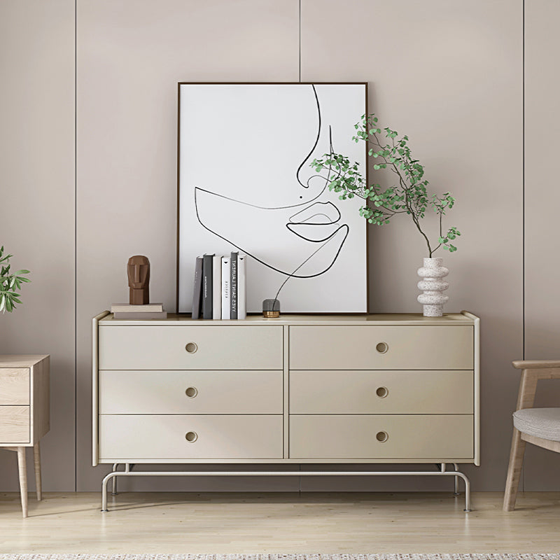 Mid-Century Modern Accent Chest with Drawers and Straight Legs in Brone