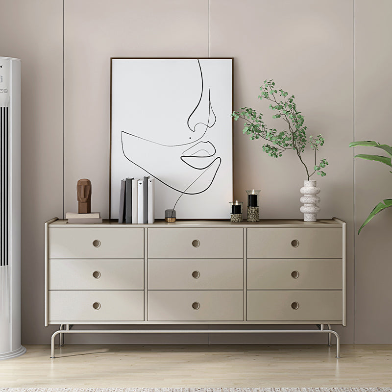 Mid-Century Modern Accent Chest with Drawers and Straight Legs in Brone