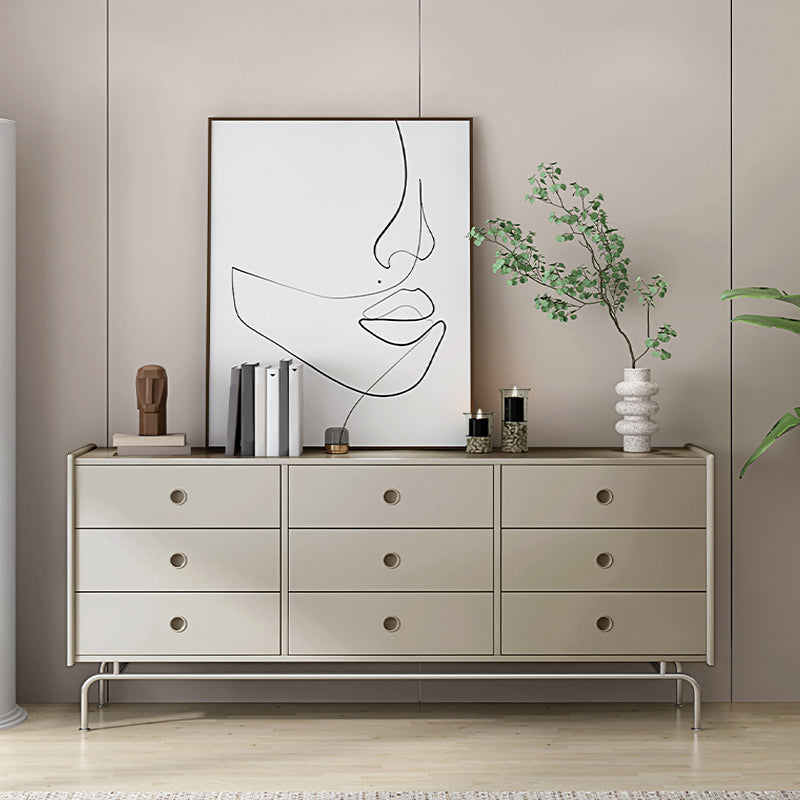 Mid-Century Modern Accent Chest with Drawers and Straight Legs in Brone