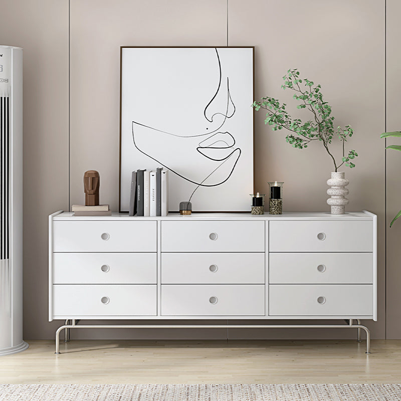 Mid-Century Modern Accent Chest with Drawers and Straight Legs in Brone