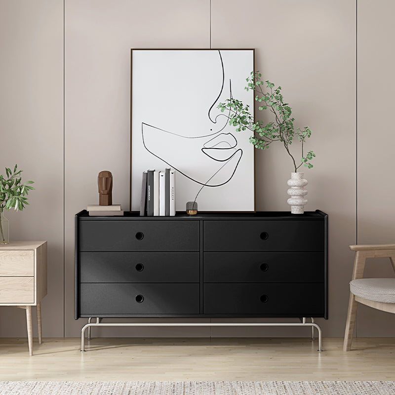 Mid-Century Modern Accent Chest with Drawers and Straight Legs in Brone