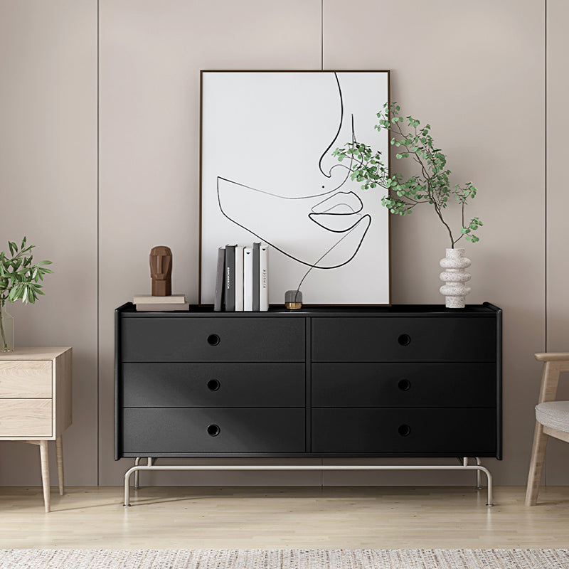 Mid-Century Modern Accent Chest with Drawers and Straight Legs in Brone