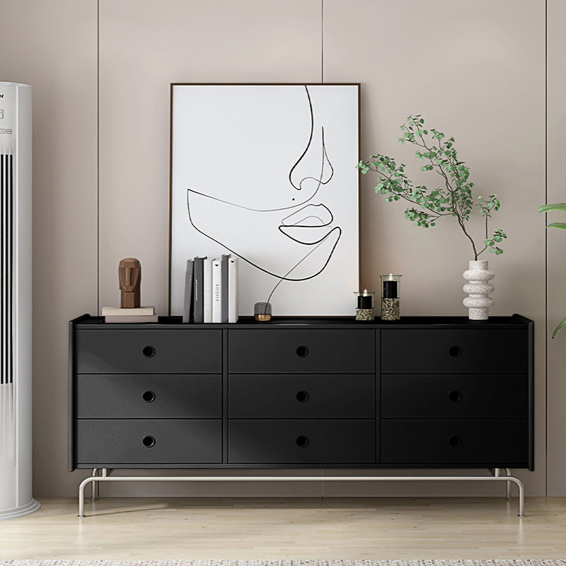 Mid-Century Modern Accent Chest with Drawers and Straight Legs in Brone