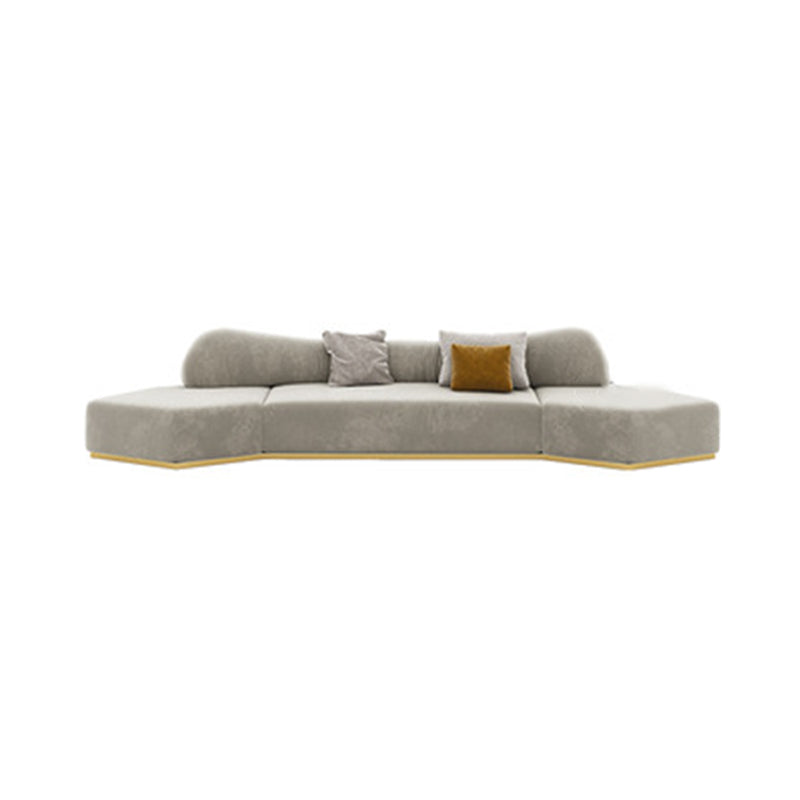 33" Wide Glam Sectional Sofa White Leather Sleeper Sectional