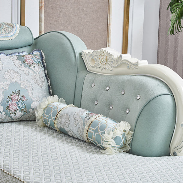 74" Wide French Country Sectional Sofa Tufted Split-Back Sleeper Sectional