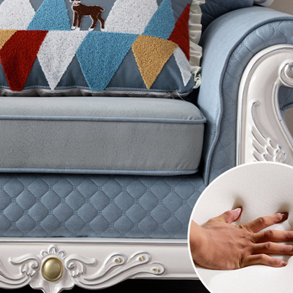 72" Wide French Country Sectional Sofa Leather Sleeper Sectional