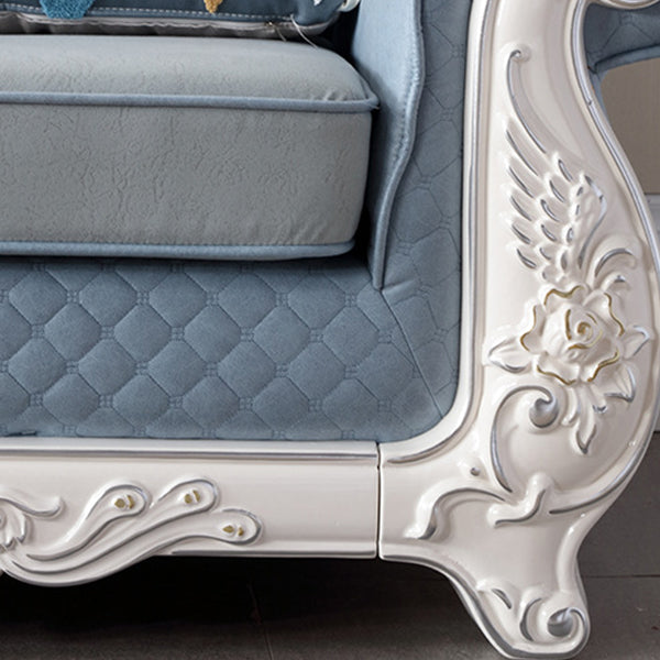 72" Wide French Country Sectional Sofa Leather Sleeper Sectional