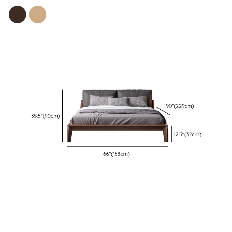 Modern Panel Bed No Distressing Wood Standard Bed Upholstered Headboard