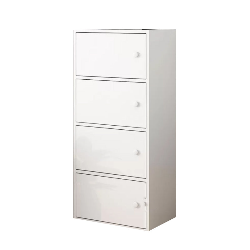 Simple Side Cabinet with Doors Modern Faux Wood Accent Cabinet