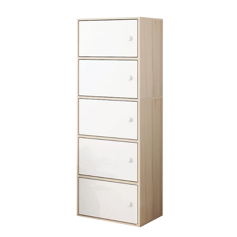 Simple Side Cabinet with Doors Modern Faux Wood Accent Cabinet