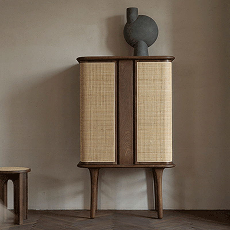 Rectangle Storage Cabinet Solid Wood Standard Cabinet with Doors