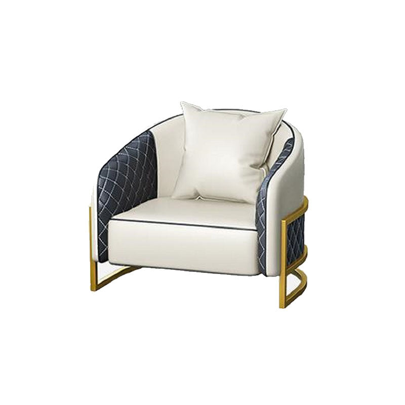 Modern Leather Sofa Chesterfield Tuxedo Arm Loveseat for Bonus Room