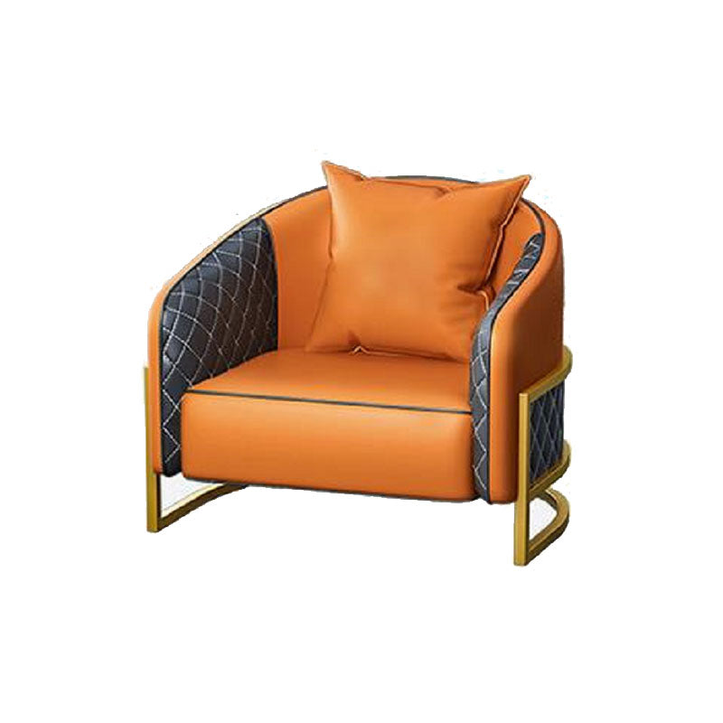 Modern Leather Sofa Chesterfield Tuxedo Arm Loveseat for Bonus Room