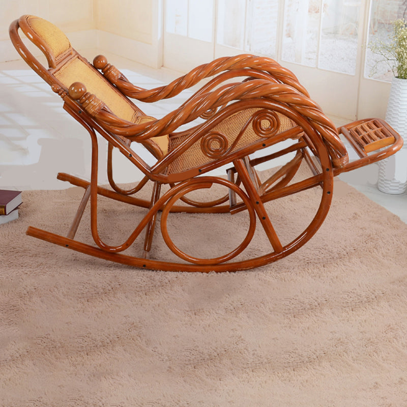 Traditional Rocking Chair Wood Wicker Rocker Chair for Living Room