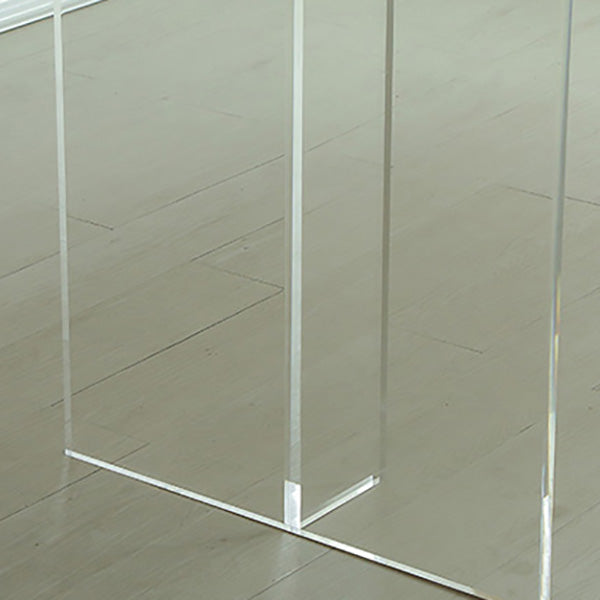 Rectangle Solid Wood Dining Table Modern Acrylic Double Pedestal Table