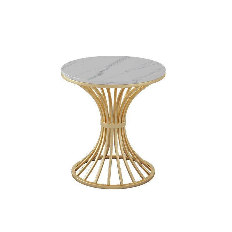 Polished Finish Dinette Table for Home Traditional Luxury Round Dining Table