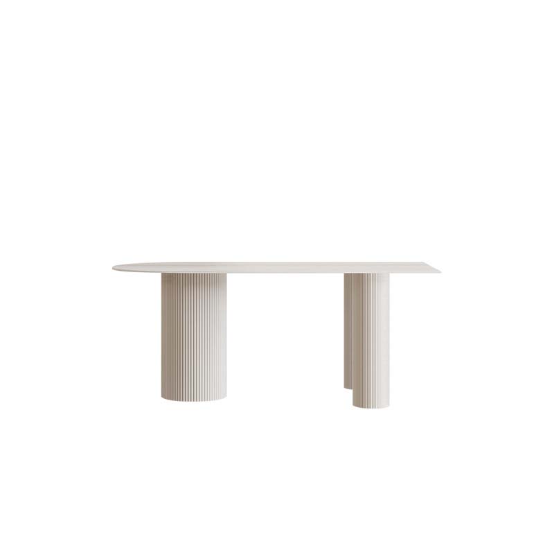 Contemporary Free Form Dining Table White Stone Top Table for Home