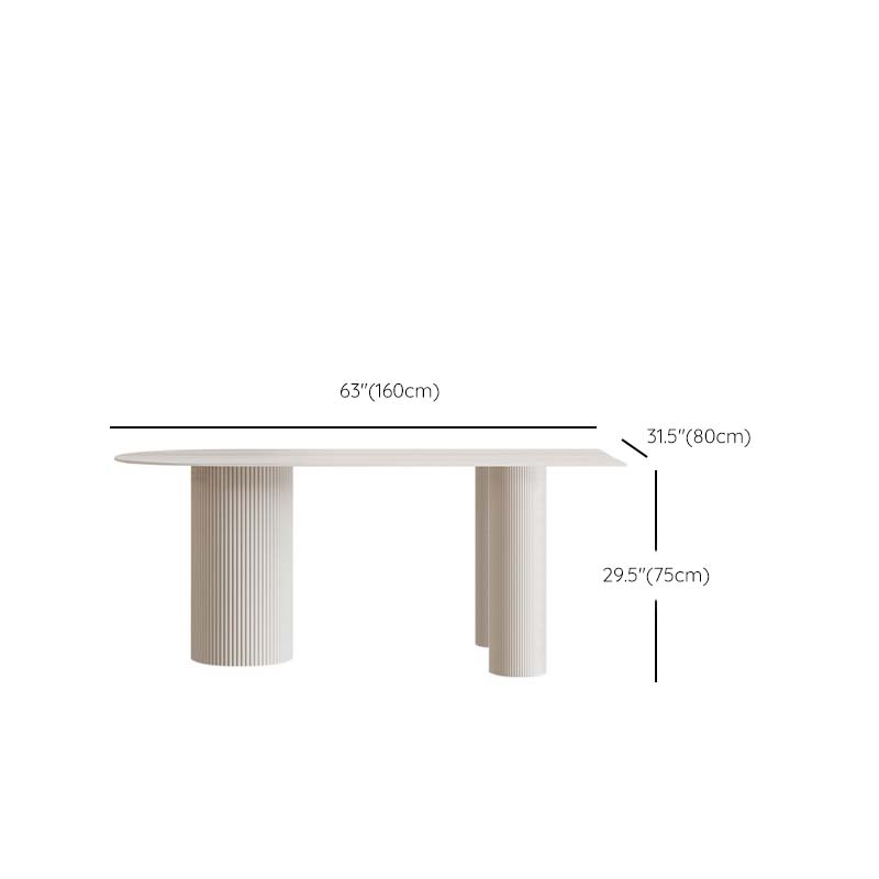 Contemporary Free Form Dining Table White Stone Top Table for Home
