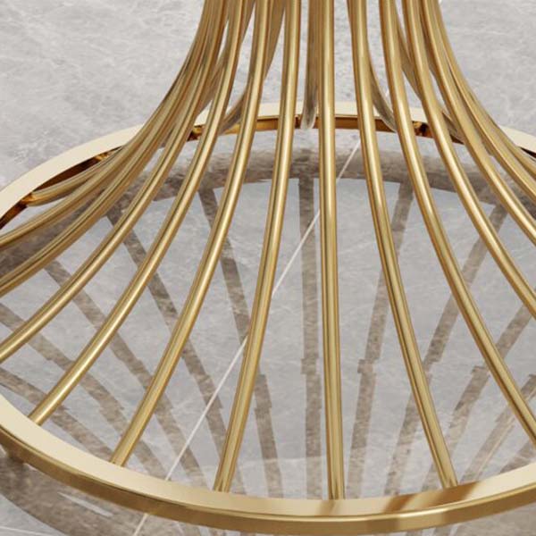 Modern Round Dining Table for Kitchen Dinette Table with Metal Base