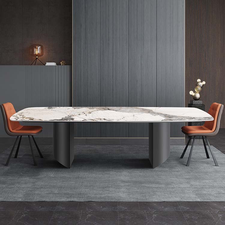 Industrial Style Dining Sintered Stone Table Dining Rectangle Table for Home Use