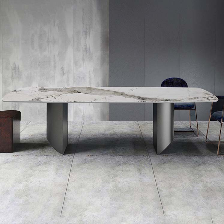 Industrial Style Dining Sintered Stone Table Dining Rectangle Table for Home Use