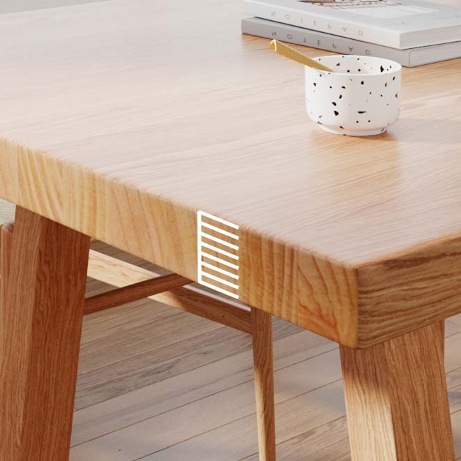 Modern Style Double Pedestal Table Pine Wood Table for Dining Room