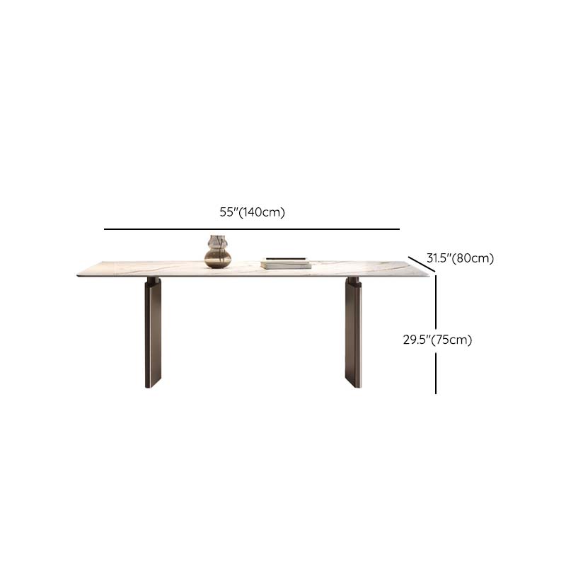 Industrial Dining Sintered Stone Table Dining Rectangle Table with Metal Legs