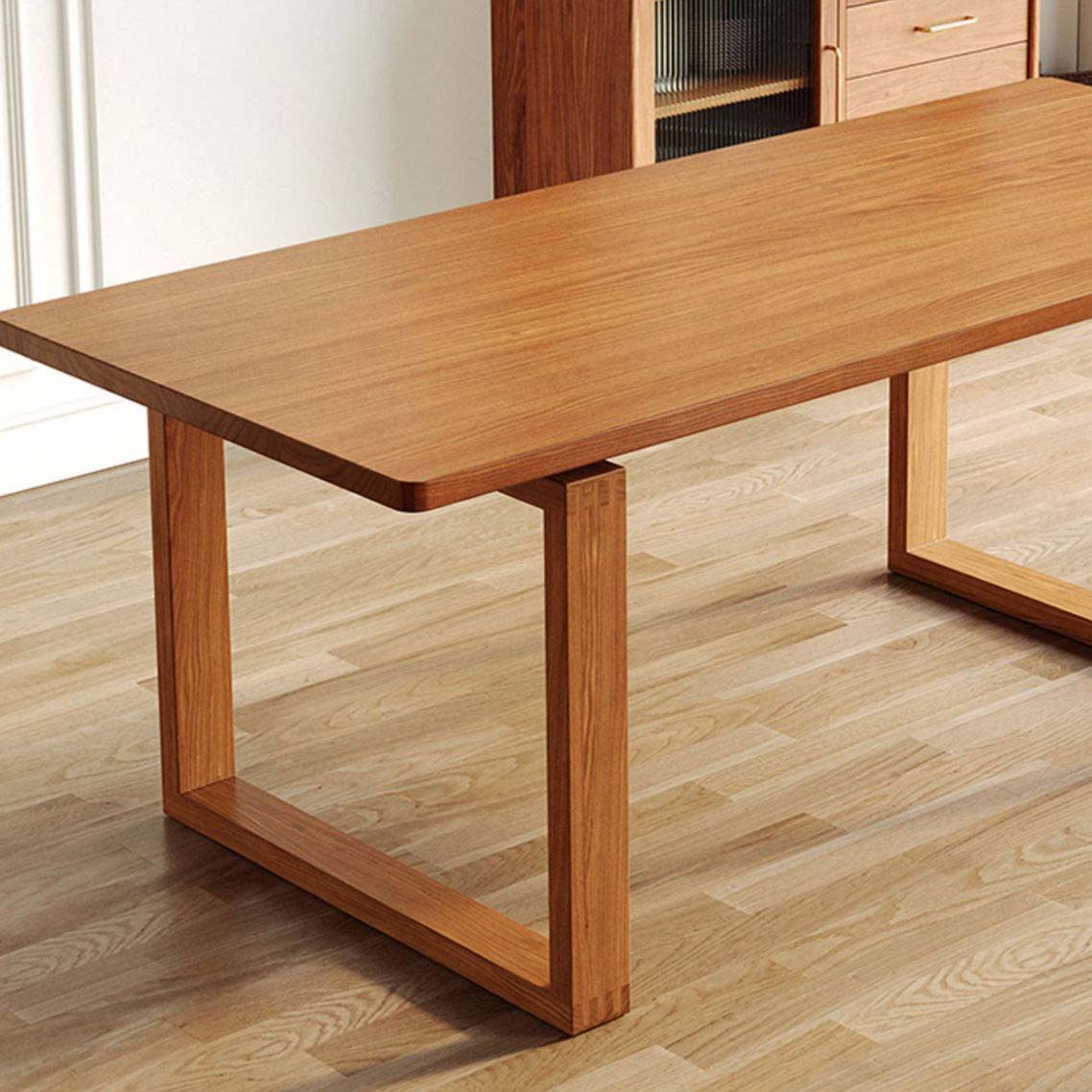Modern Double Pedestal Dining Table Pine Wood Table for Dining Room