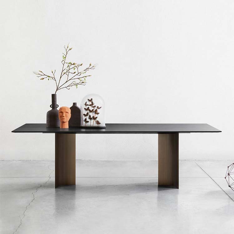 Industrial Style Sintered Stone Dining Table Rectangle Dining Table for Kitchen