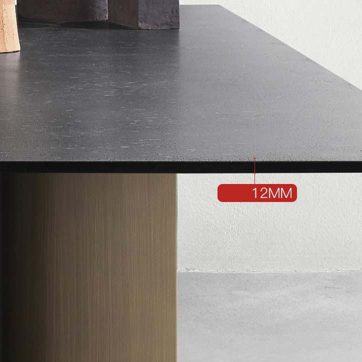 Industrial Style Sintered Stone Dining Table Rectangle Dining Table for Kitchen