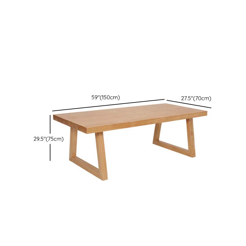 Modern Double Pedestal Dining Table Wood Table for Kitchen Dining Room