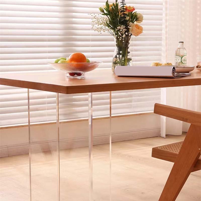 Modern Double Pedestal Dining Table Wood Table for Dining Room Kitchen