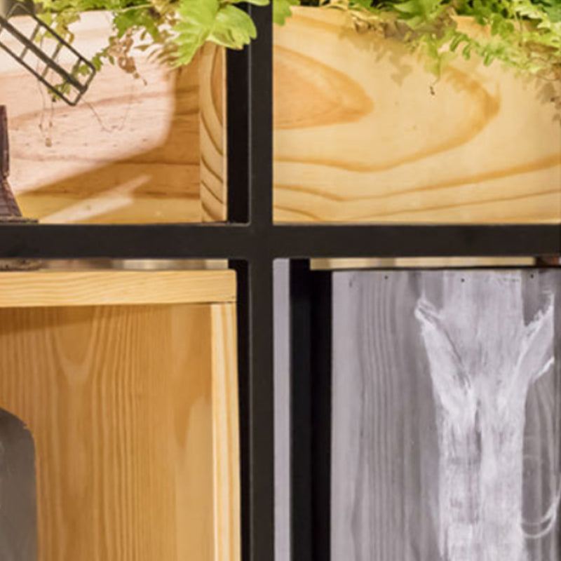 Contemporary Wooden Bookcase Floating Natural Closed Back Bookshelf