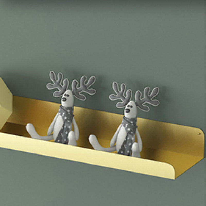 Metal Closed Back Bookcase Floating Glam Wall Mounted Bookshelf