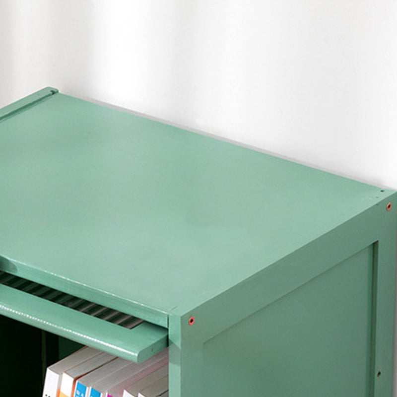 Bamboo Standard Bookcase Scandinavian Closed Back Bookshelf with Cabinets