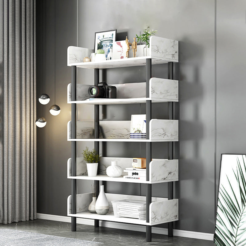 Contemporary Standard Bookshelf Engineered Wood Bookcase with Shelves
