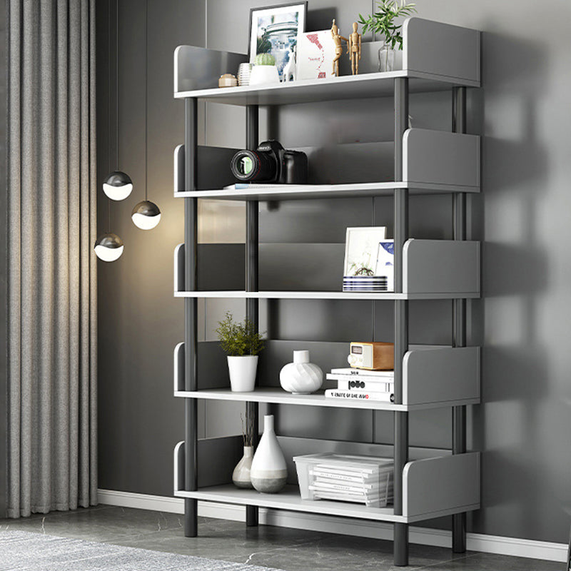 Contemporary Standard Bookshelf Engineered Wood Bookcase with Shelves
